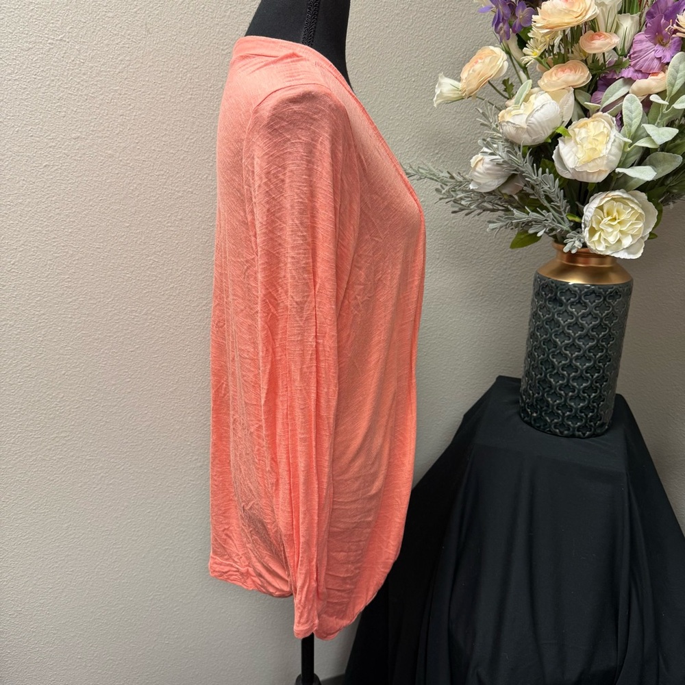 Torrid Coral Lightweight Open Front Cardigan 2X Soft Stretch Knit Spring Layer - Picture 4 of 8